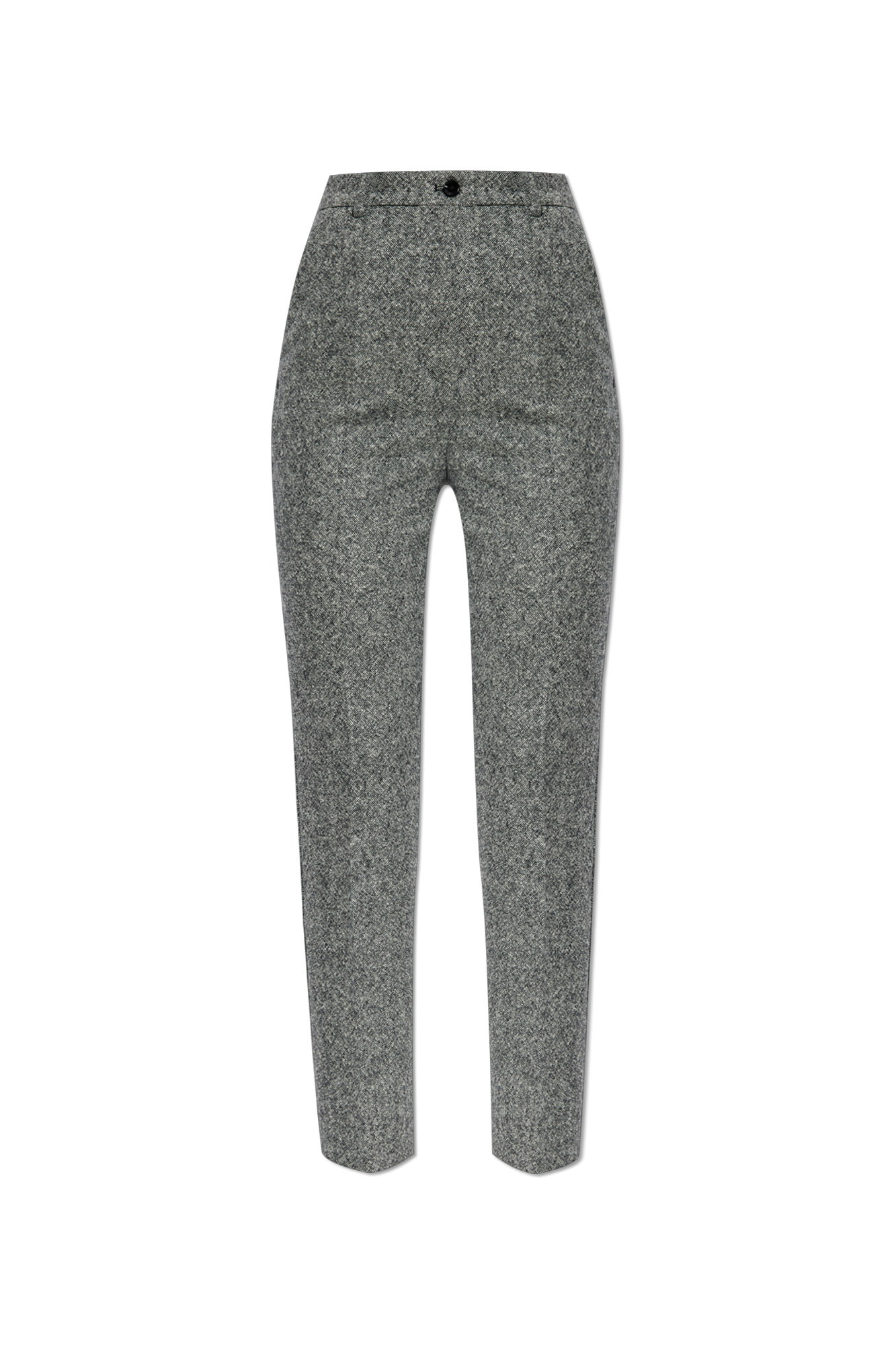 DOLCE&GABBANA★素敵！Wool-blend tapered pants Stretch wool twill pants with wide leg in Black for Men
